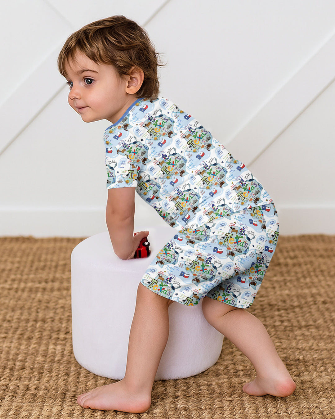 Template Bamboo Two Piece Short Sleeve Shorts Pyjamas Set