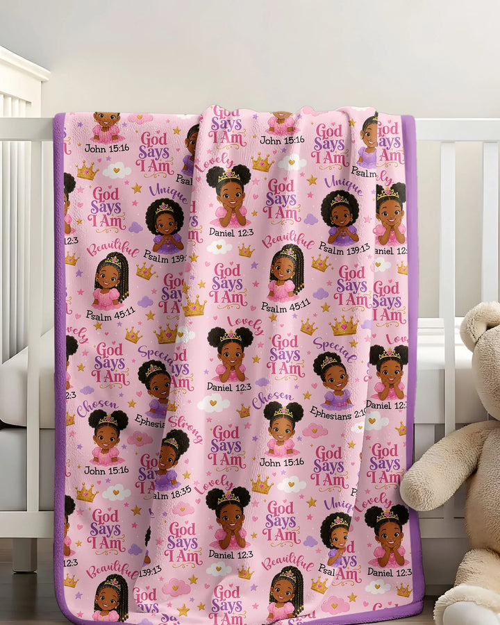 Black Princess God Says I Am Bamboo Blanket
