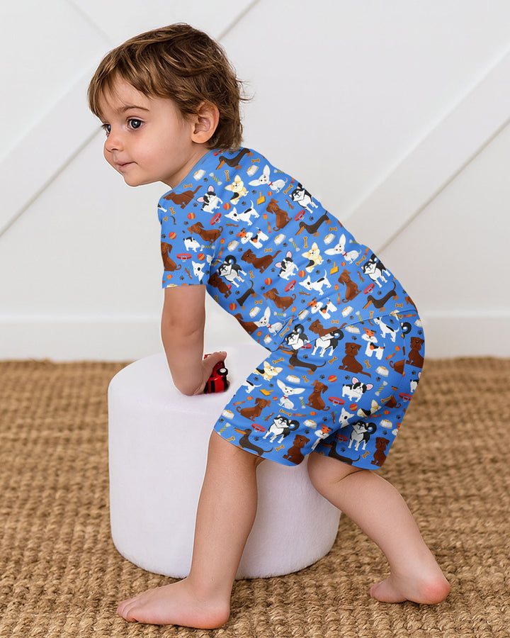 Dapper Dogs Bamboo Two Piece Short Sleeve Shorts Pyjamas Set