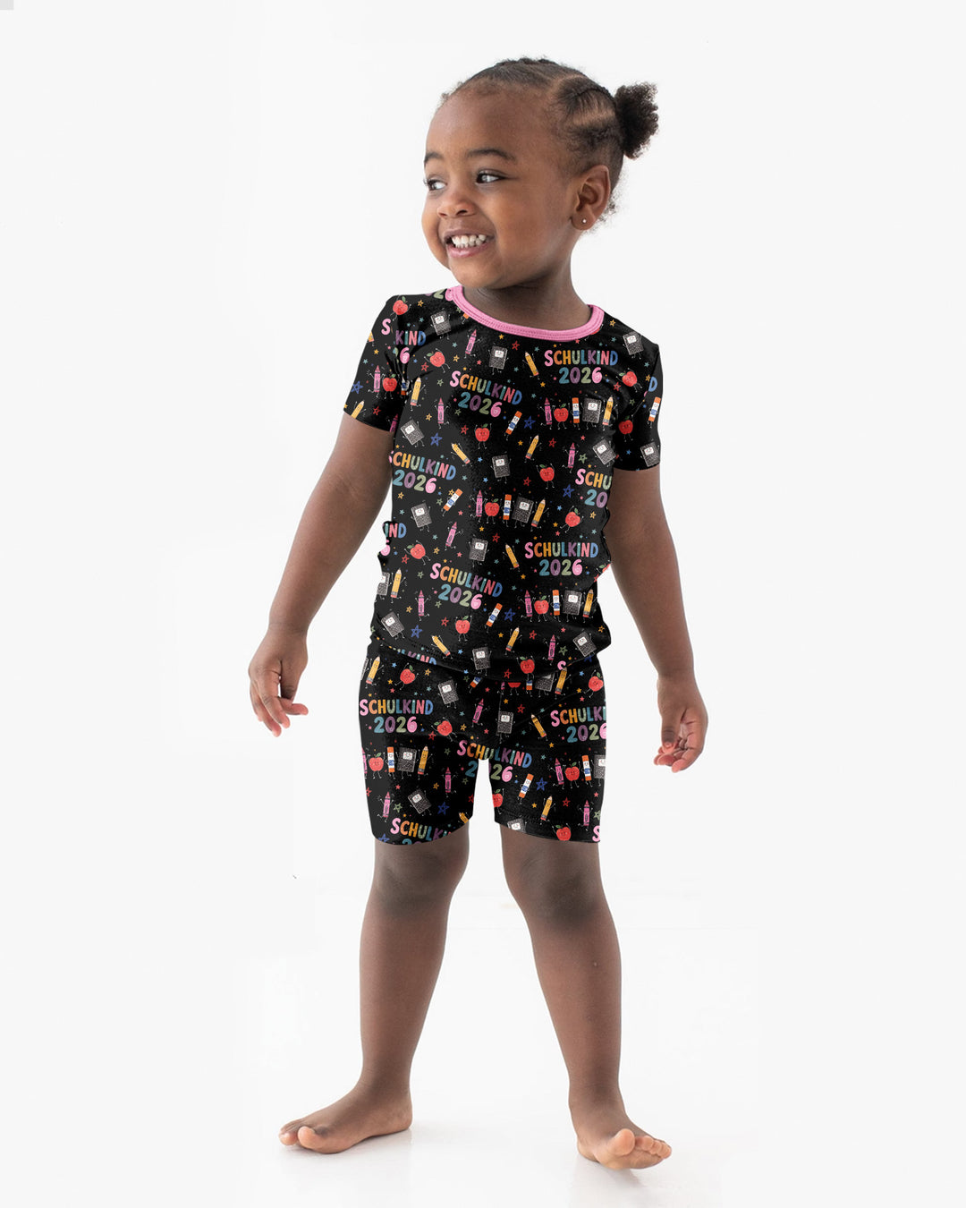 First Day Fun 2026 Bamboo Two Piece Short Sleeve Shorts Pajama Set