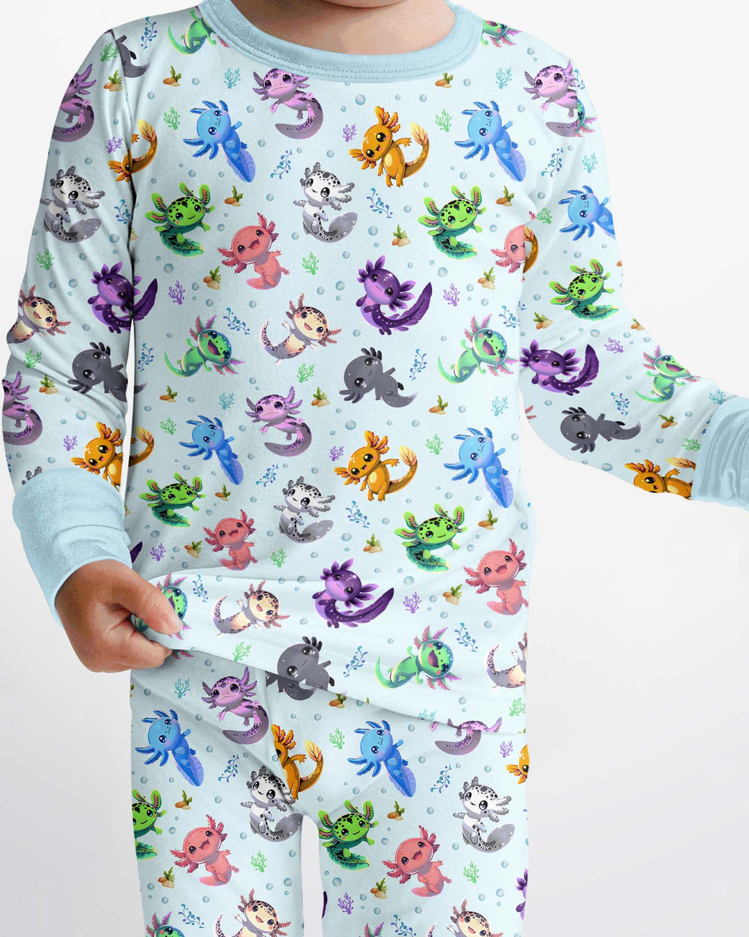 I Love You Axolotl Bamboo Two Piece Long Sleeve Pajama Set