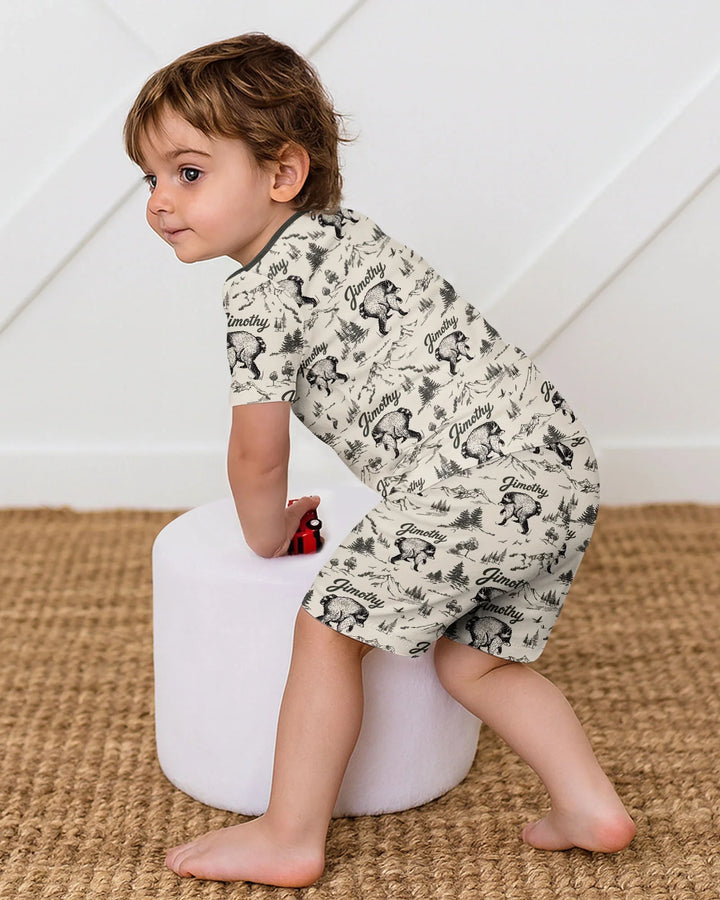 Template Bamboo Two Piece Short Sleeve Shorts Pyjamas Set