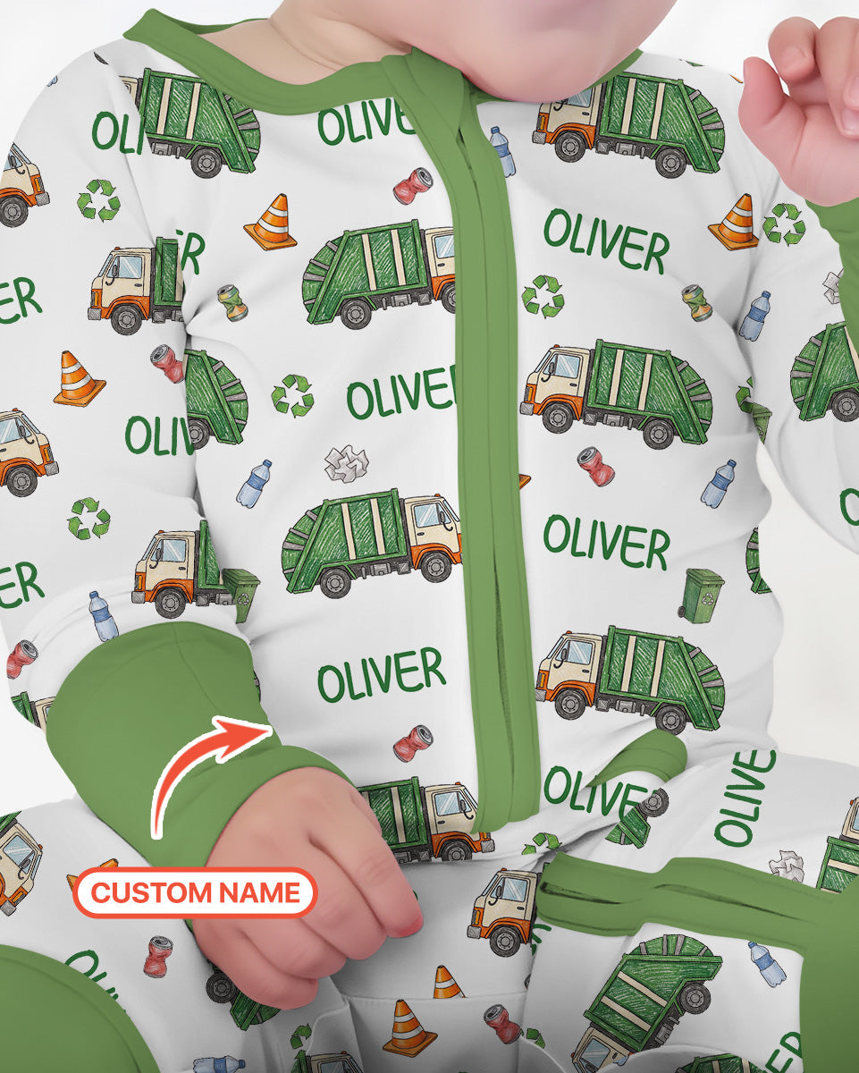 Custom Name Garbage Day Bamboo Convertible Zippy