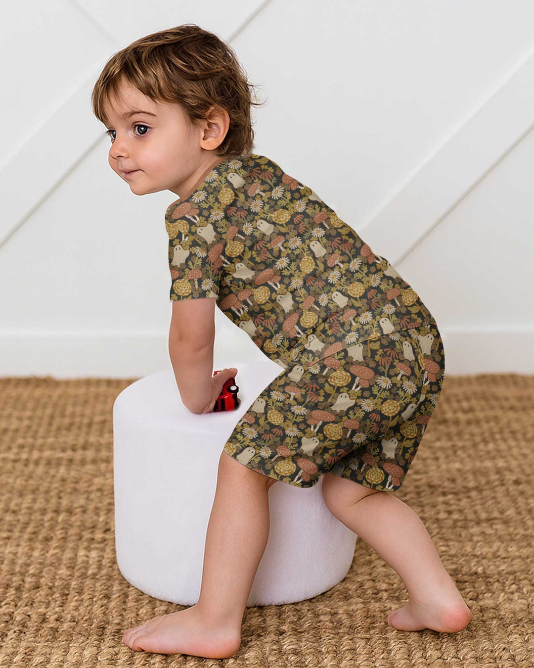 Ghost Garden Dark Autumn Bamboo Two Piece Short Sleeve Shorts Pajama Set
