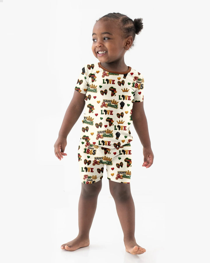 Juneteenth Free-ish Since 1865 Bamboo Two Piece Short Sleeve Shorts Pajama Set