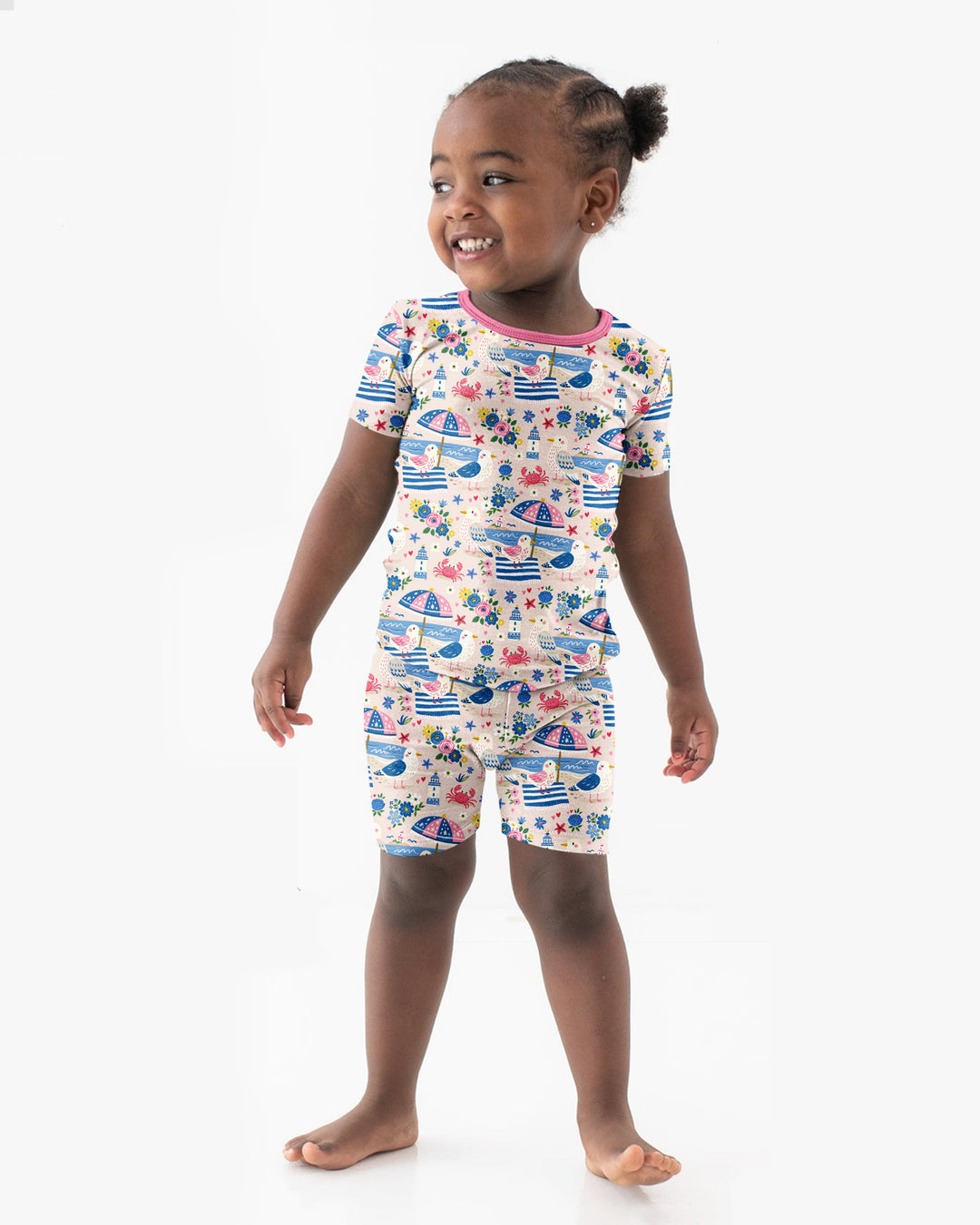 A Day At The Shore Bamboo Two Piece Short Sleeve Shorts Pajama Set