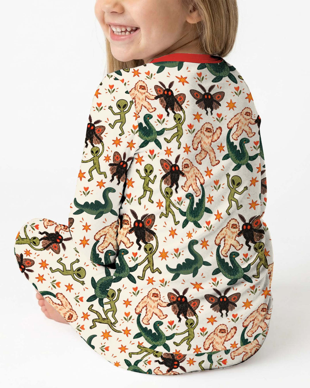 Dancing Cryptids Bamboo Two Piece Long Sleeve Pajama Set