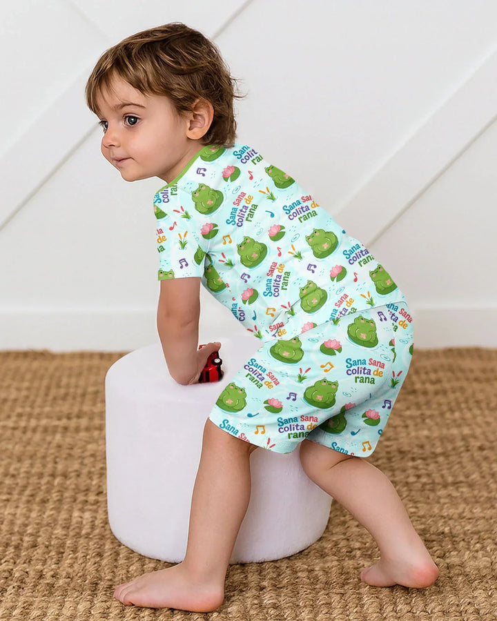 Sana Sana Colita De Rana Bamboo Two Piece Short Sleeve Shorts Pajama Set