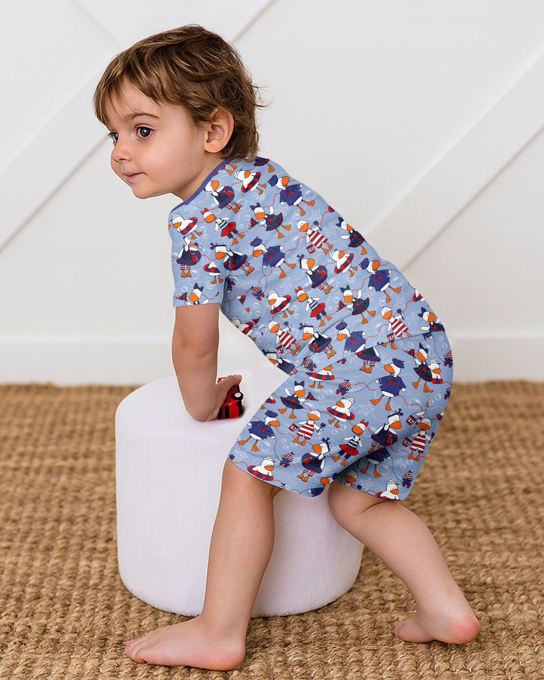 Freedom Floaties Family Matching Bamboo Two Piece Short Sleeve Shorts Pajama Set