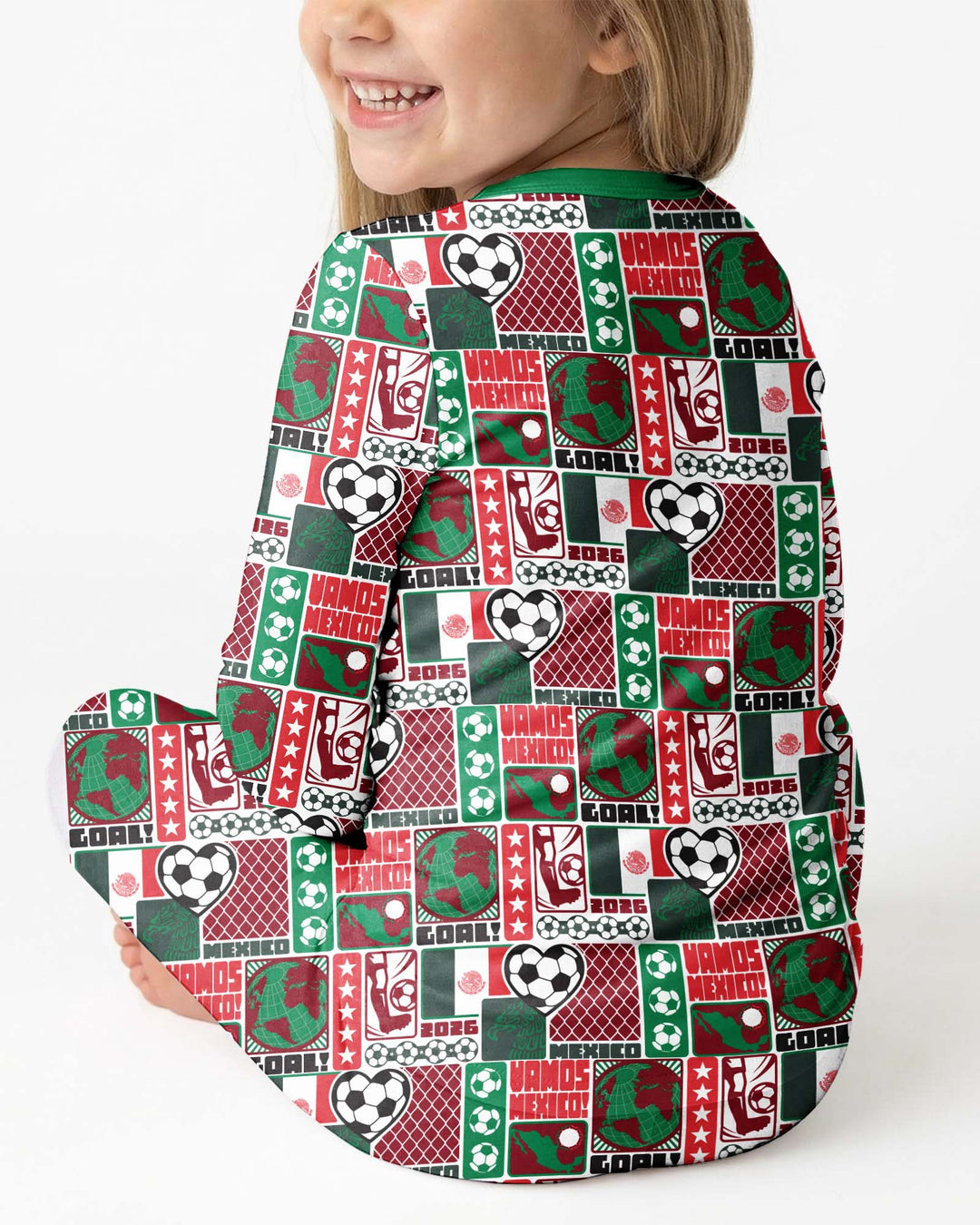 World Soccer Vamos Mexico Bamboo Two Piece Long Sleeve Pajama Set