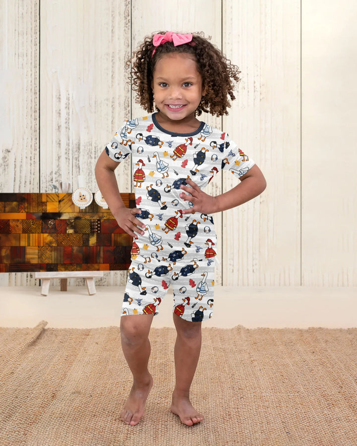 Rescue Goose Squad Bamboo Two Piece Short Sleeve Shorts Pajama Set