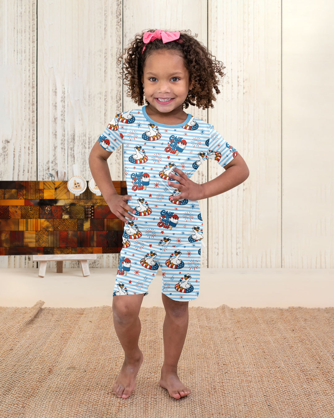Chill the Fourth Out Bamboo Two Piece Short Sleeve Shorts Pajama Set