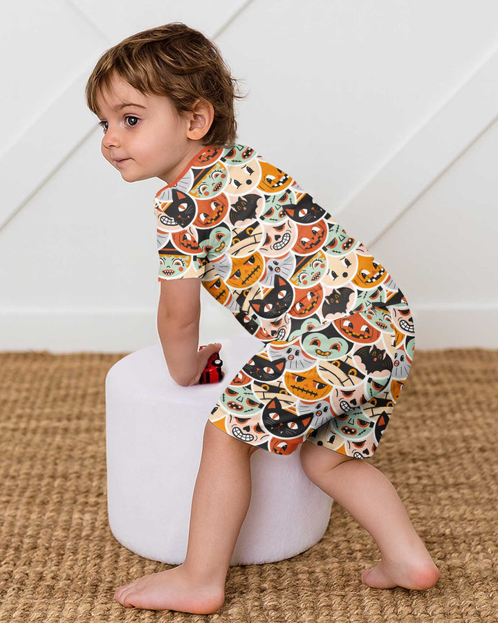 Monster Mash-Up Bamboo Two Piece Short Sleeve Shorts Pajama Set