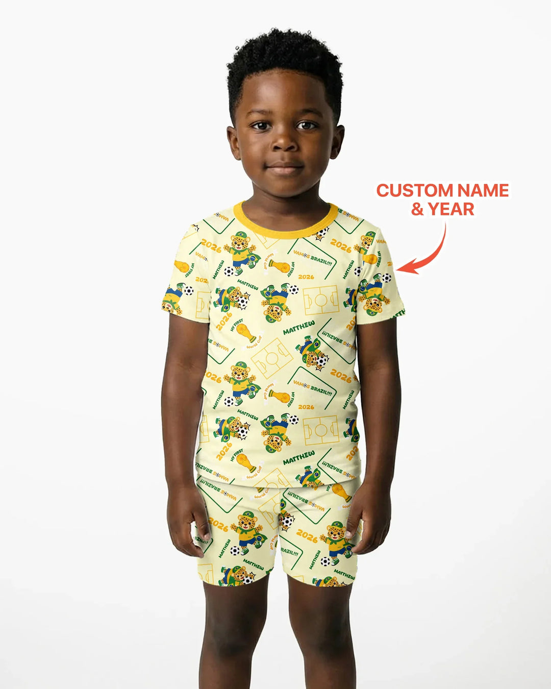 My First World Cup Bamboo Two Piece Short Sleeve Shorts Pajama Set