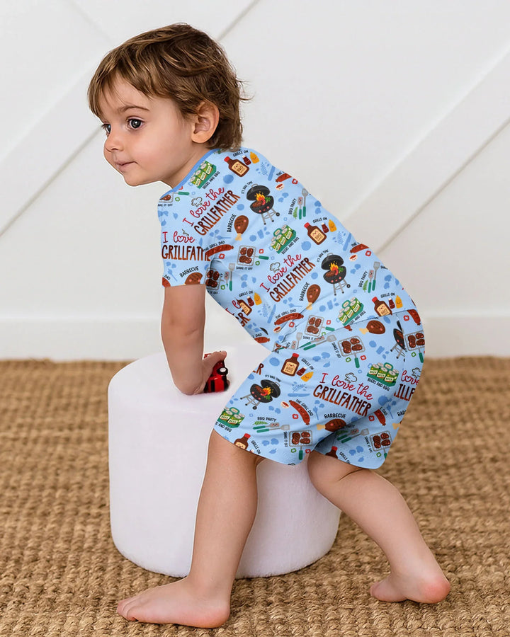 The Grill Father Family Matching Bamboo Two Piece Short Sleeve Shorts Pajama Set