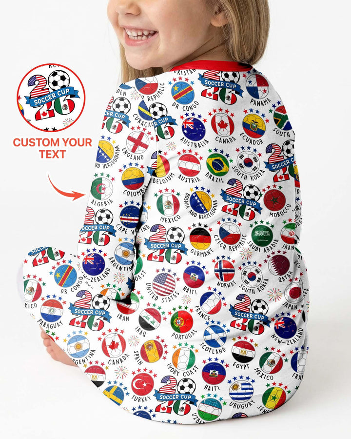 The World Plays Here 2026 Soccer Tour Bamboo Two Piece Long Sleeve Pajama Set