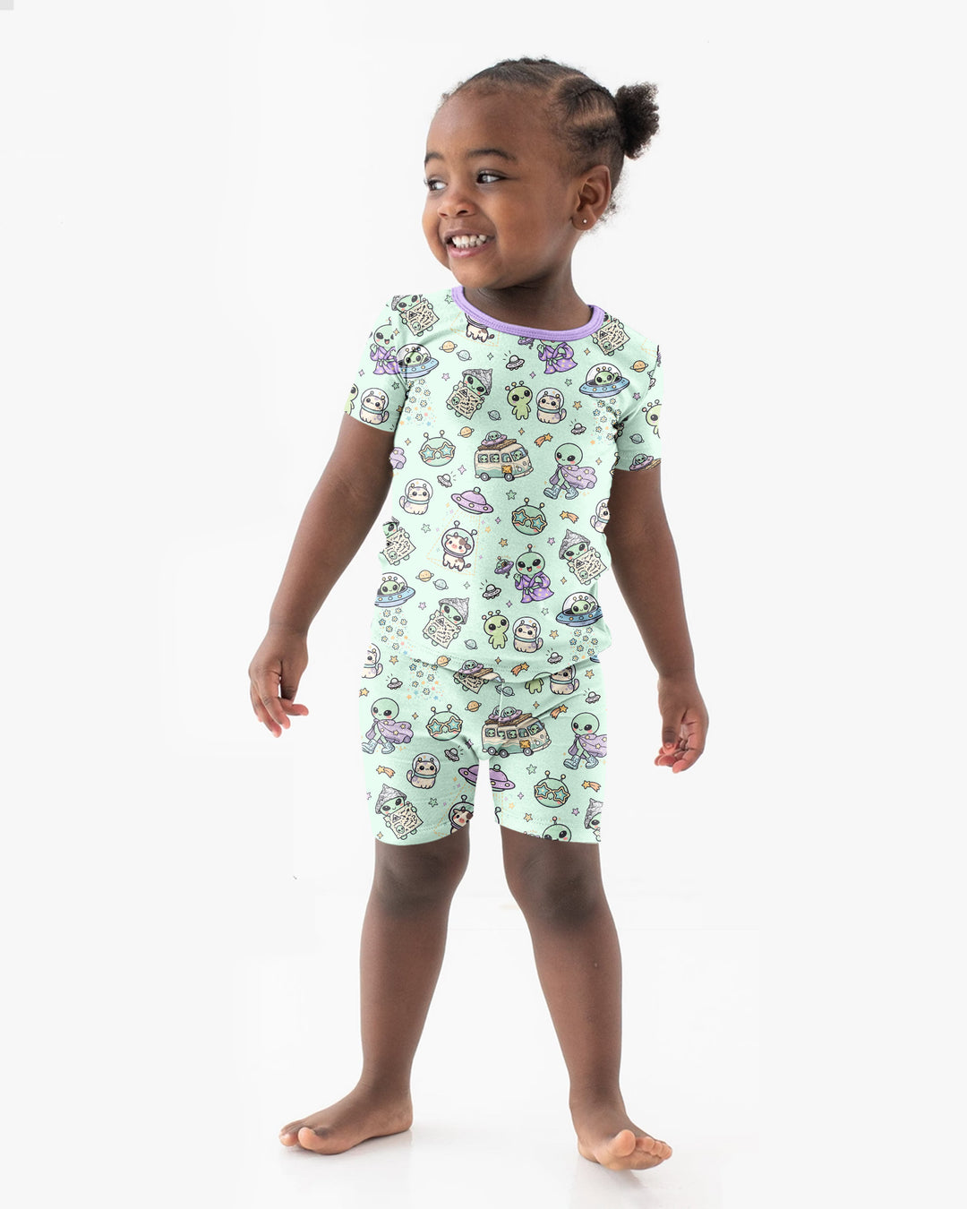Little Alien Explorer Bamboo Two Piece Short Sleeve Shorts Pajama Set
