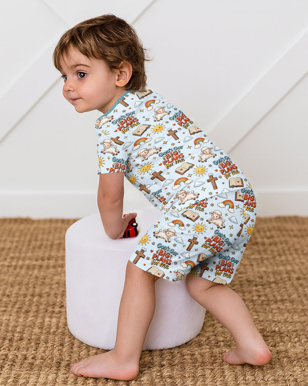 God's Got Big Plans For Me Bamboo Two Piece Short Sleeve Shorts Pajama Set