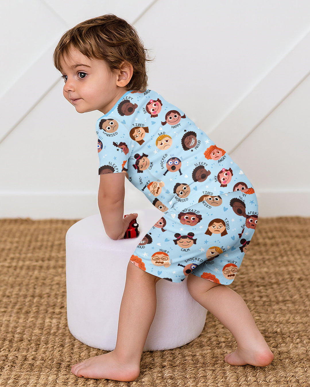 Feelings Vocabulary Bamboo Two Piece Short Sleeve Shorts Pajama Set