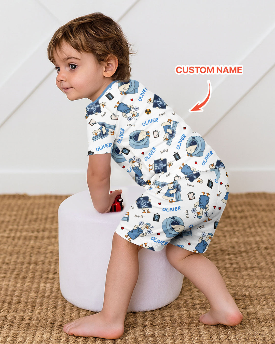 Rad Tech Goose Bamboo Two Piece Short Sleeve Shorts Pajama Set