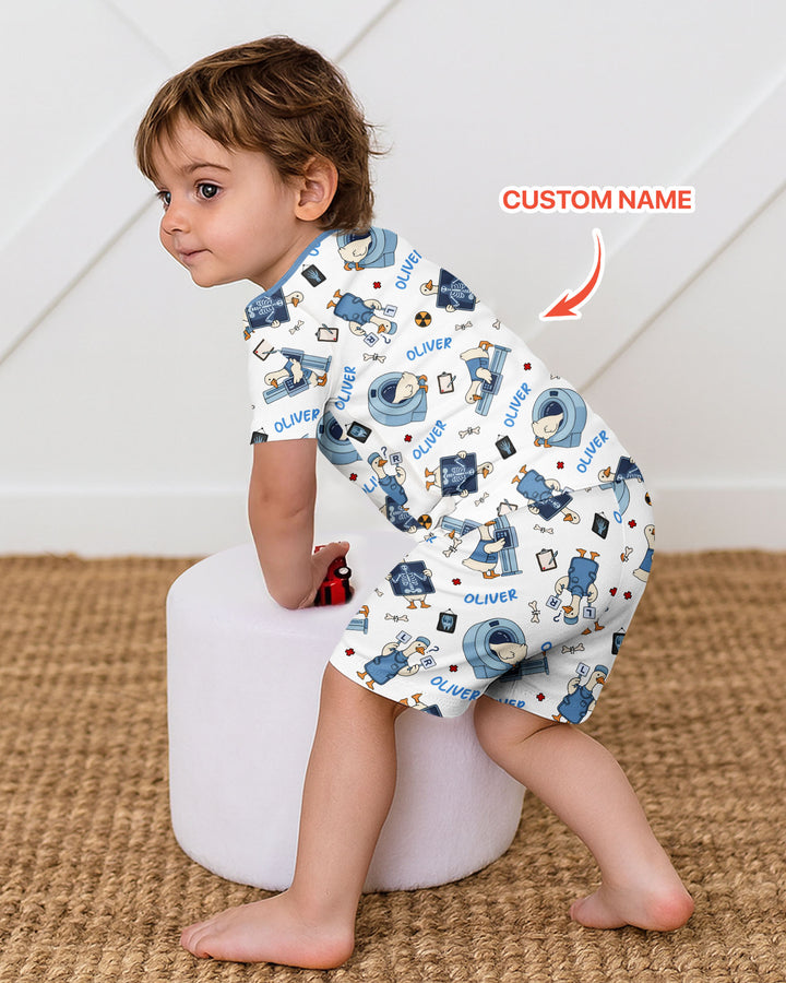 Rad Tech Goose Bamboo Two Piece Short Sleeve Shorts Pajama Set