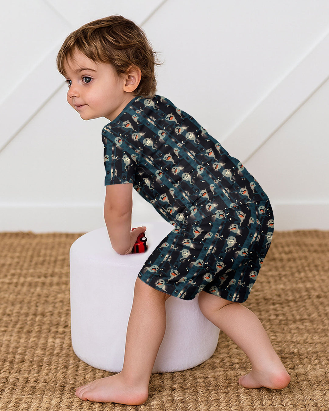 Scared yet Bamboo Two Piece Short Sleeve Shorts Pajama Set