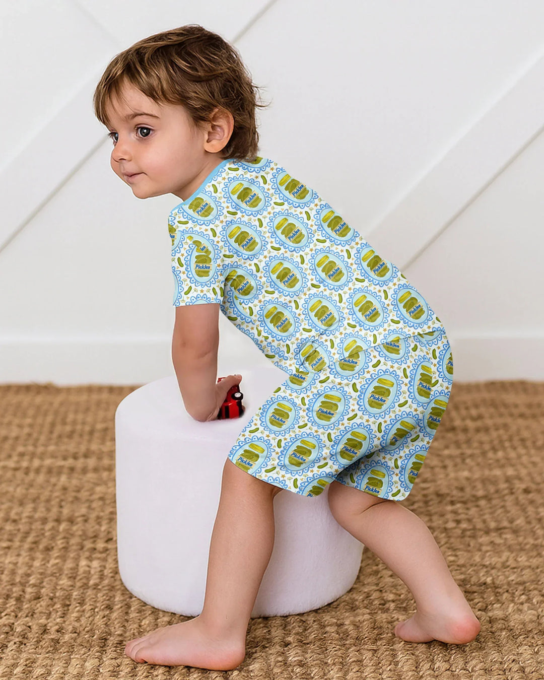 Pickle Coquette Bamboo Two Piece Short Sleeve Shorts Pajama Set