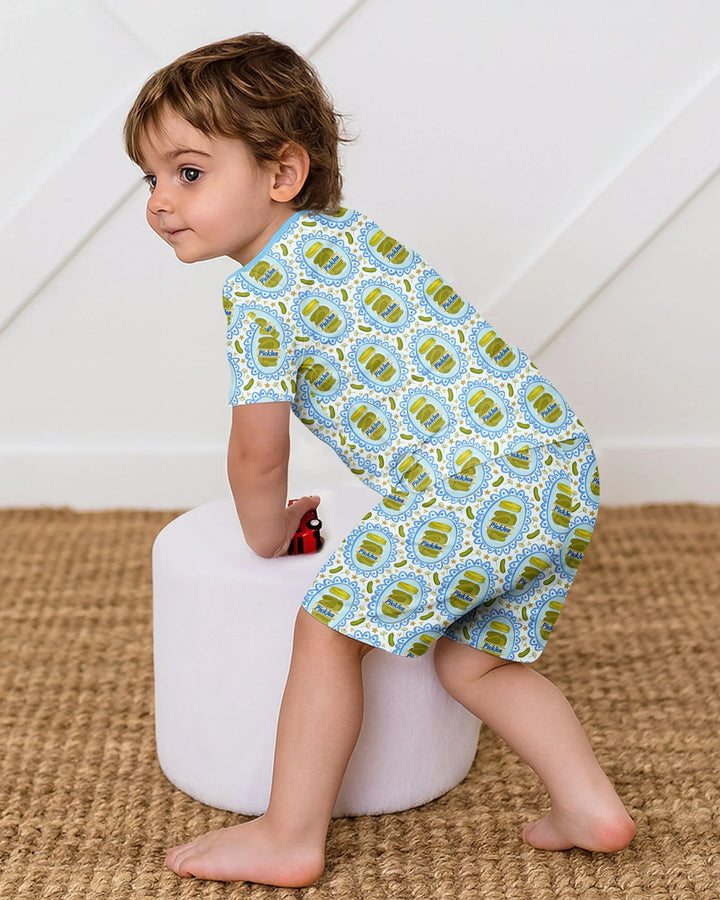 Pickle Coquette Bamboo Two Piece Short Sleeve Shorts Pajama Set
