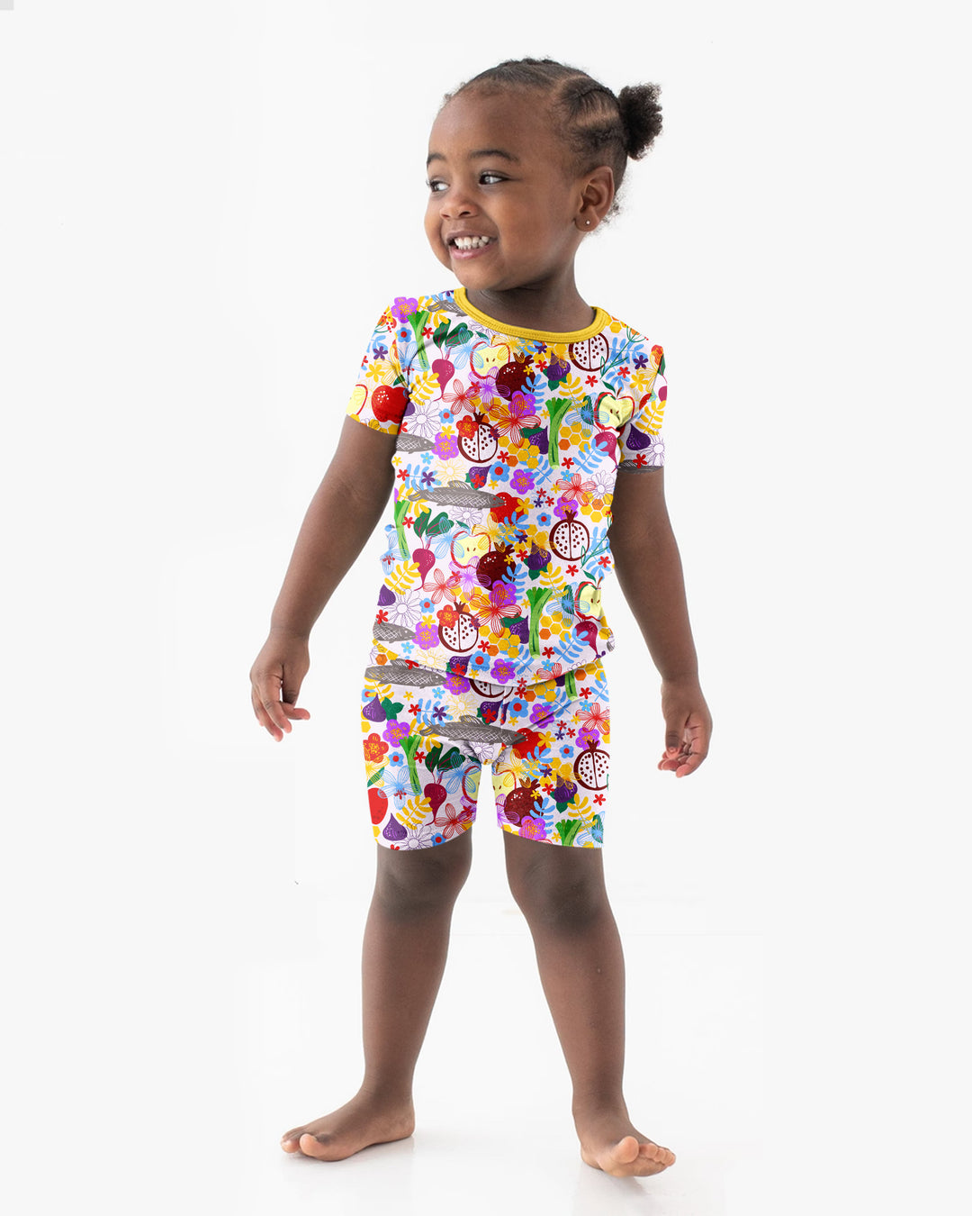 Happy Rosh Hashanah Bamboo Two Piece Short Sleeve Shorts Pajama Set
