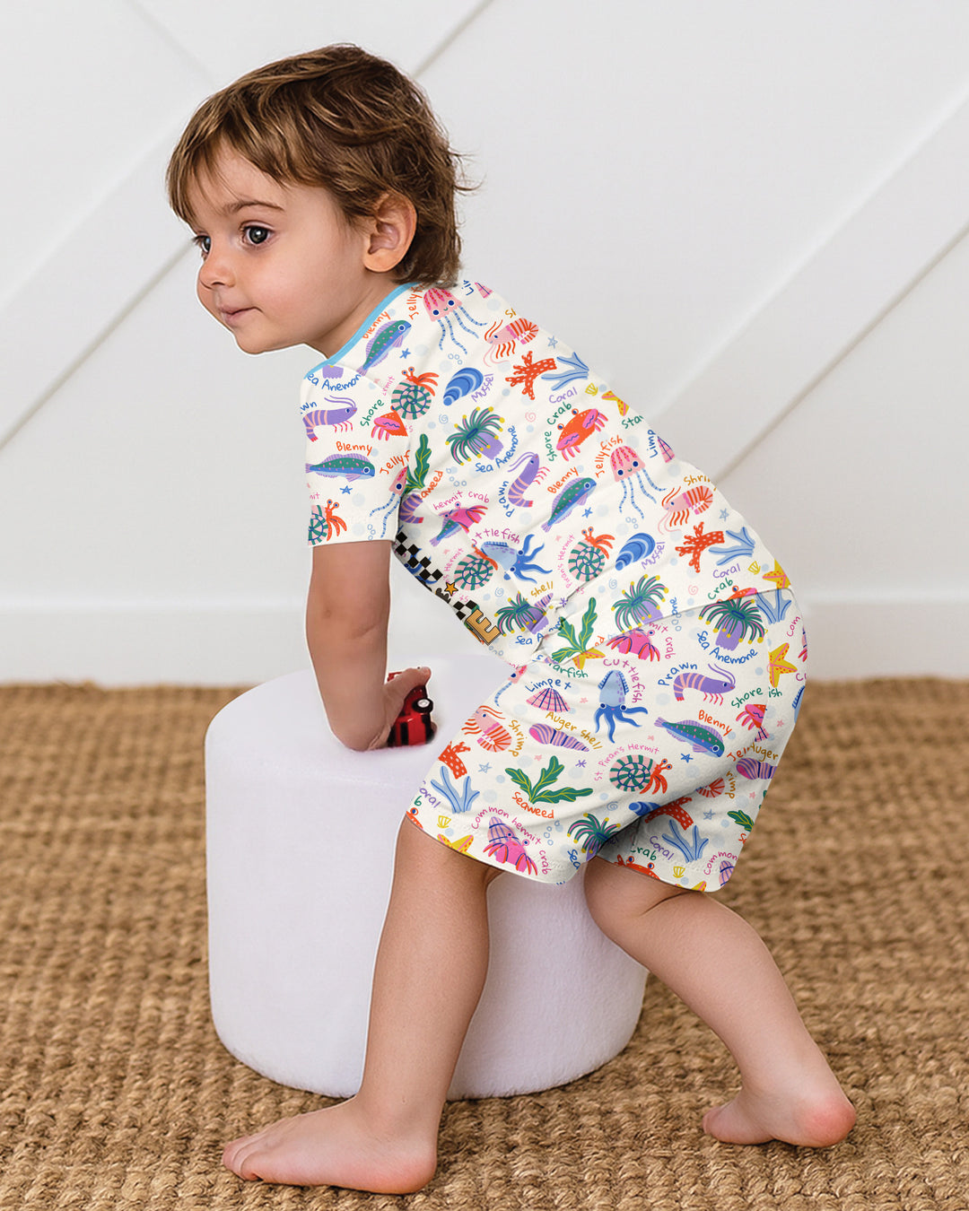 Tide Pool Pals Bamboo Two Piece Short Sleeve Shorts Pajama Set