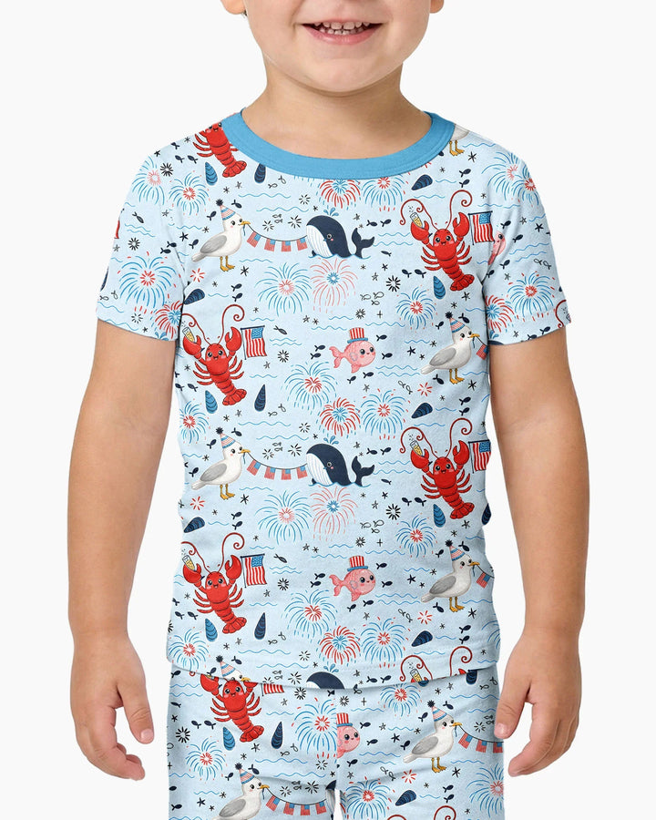 Celebrate 4th of July Family Matching Bamboo Two Piece Short Sleeve Pajama Set