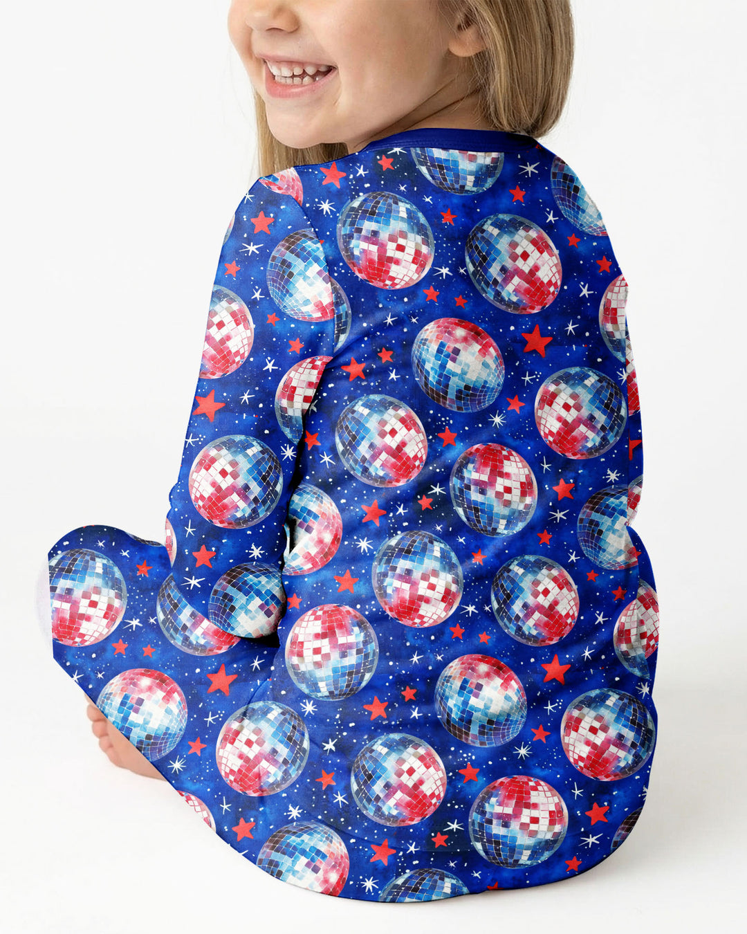 USA Disco Balls Bamboo Two Piece Long Sleeve Pajama Set