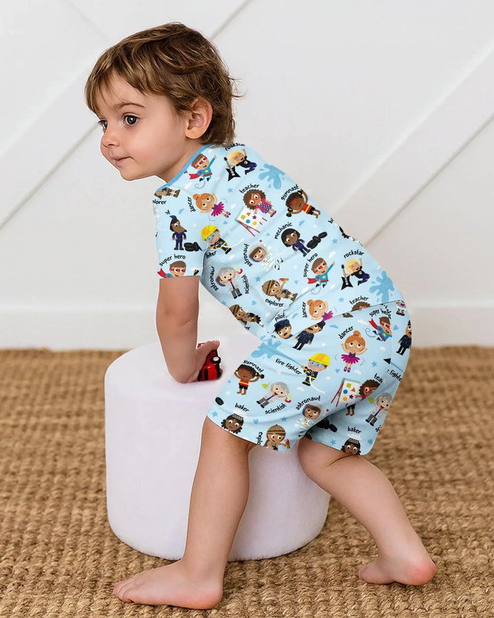 When I Grow Up Bamboo Two Piece Short Sleeve Shorts Pajama Set