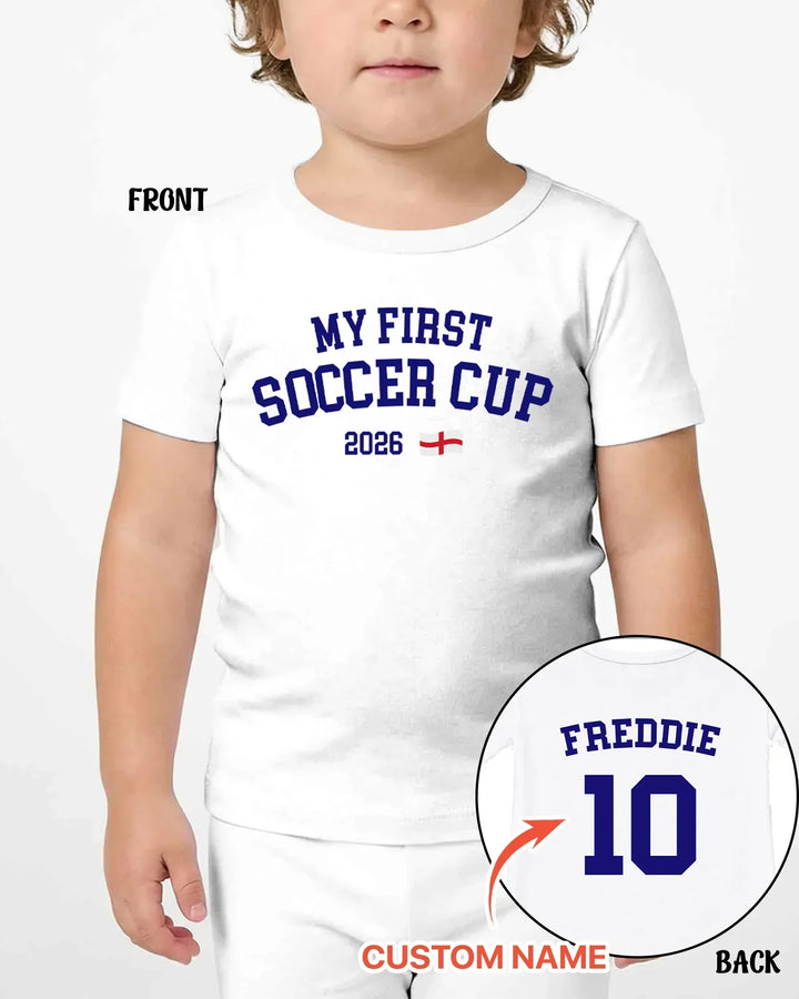 My First Soccer Cup 2026 Bamboo Two Piece Short Sleeve Shorts Pajama Set