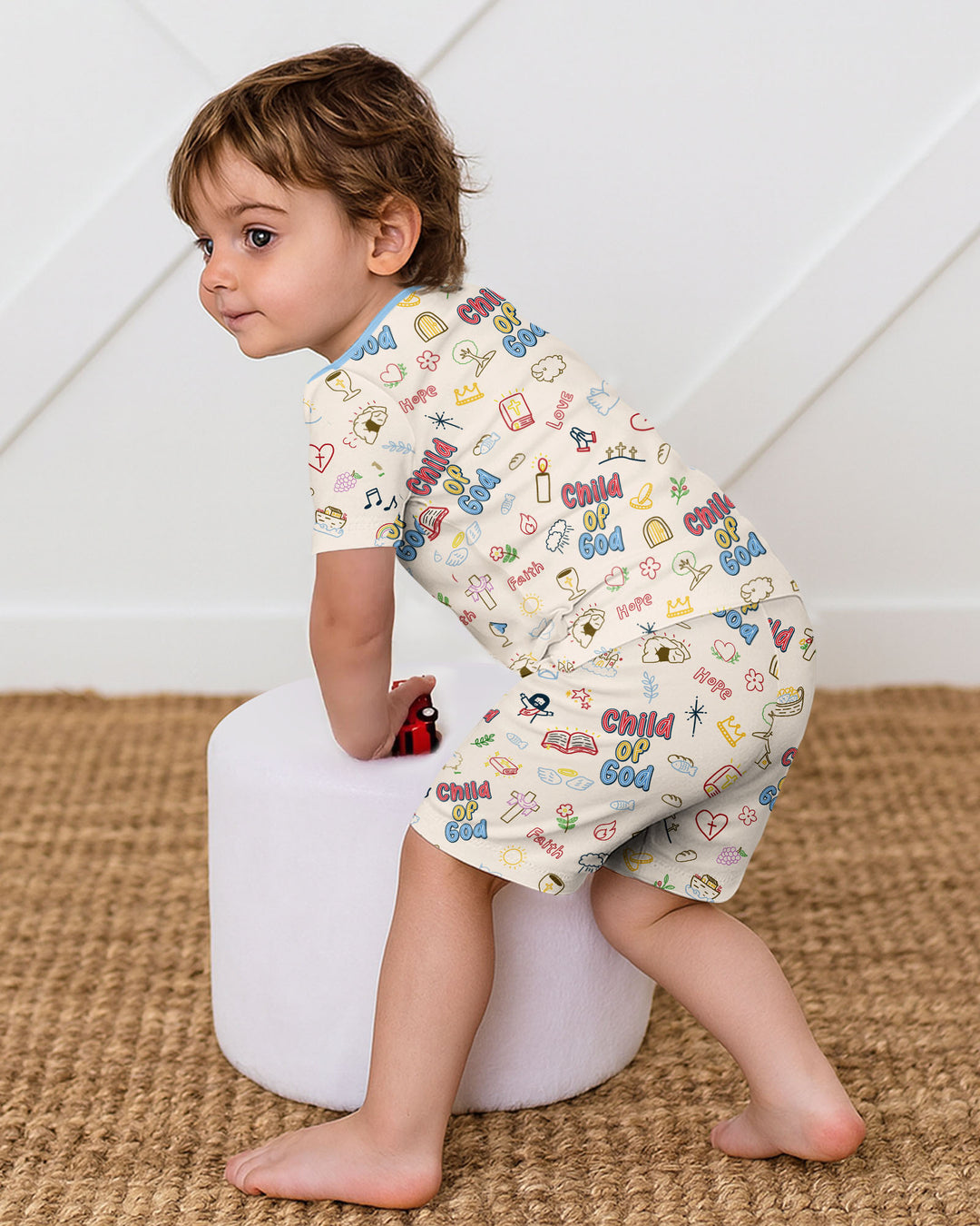 A Child Of God Family Matching Bamboo Two Piece Short Sleeve Shorts Pajama Set