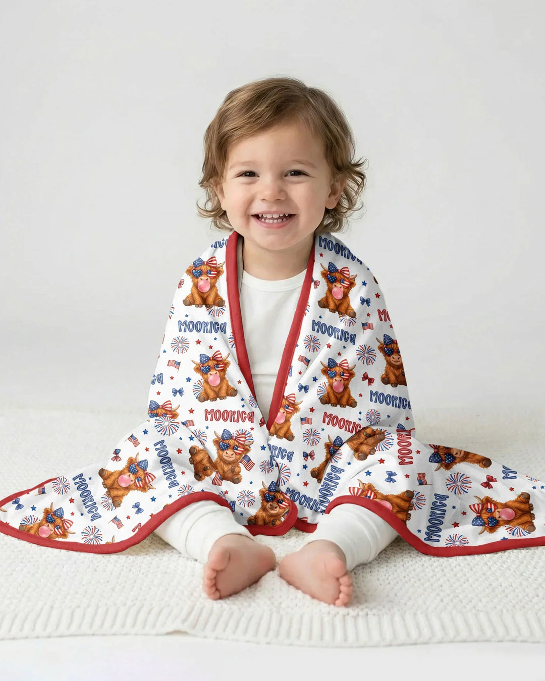 Moo-Rica Cowgirl Bamboo Blanket