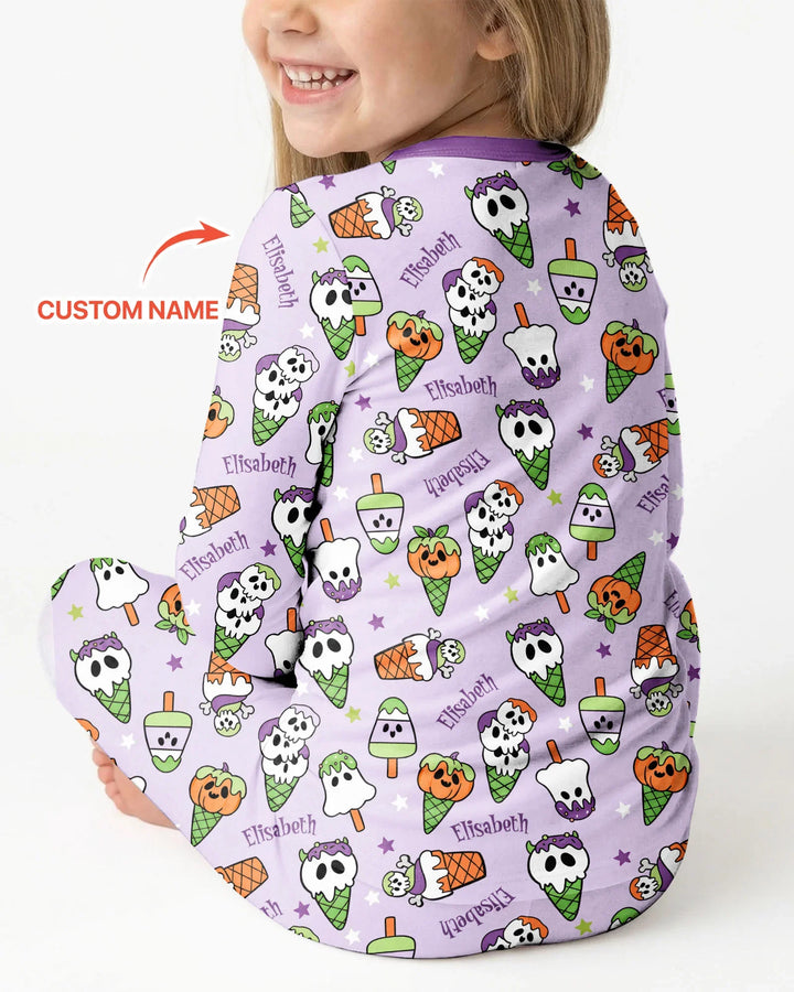 Summerween Ice cream Bamboo Two Piece Long Sleeve Pajama Set