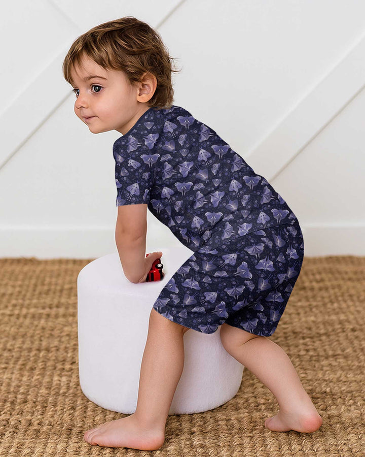Very Peri Moths Bamboo Two Piece Short Sleeve Shorts Pajama Set