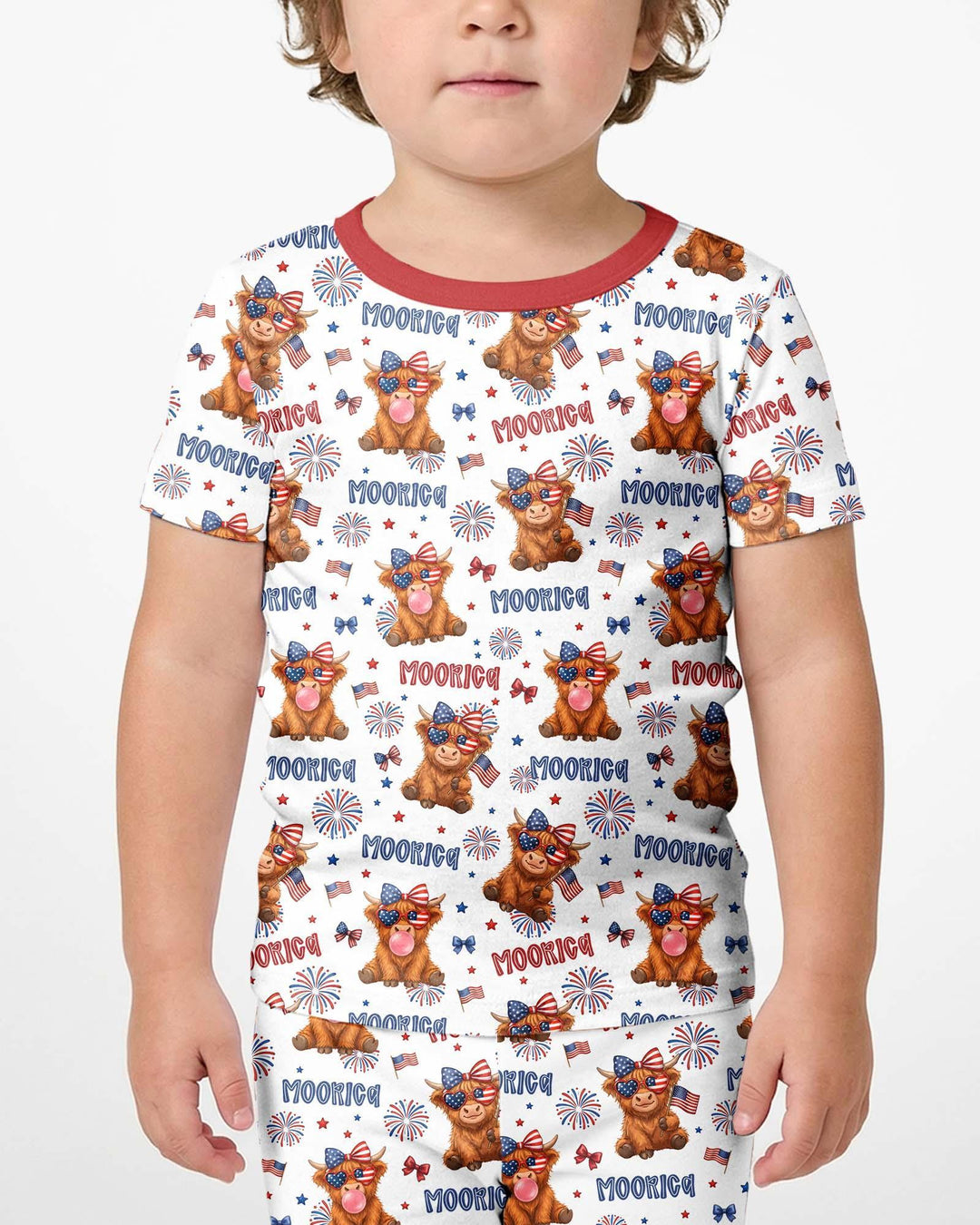 Moo-Rica Cowgirl Bamboo Two Piece Short Sleeve Shorts Pajama Set