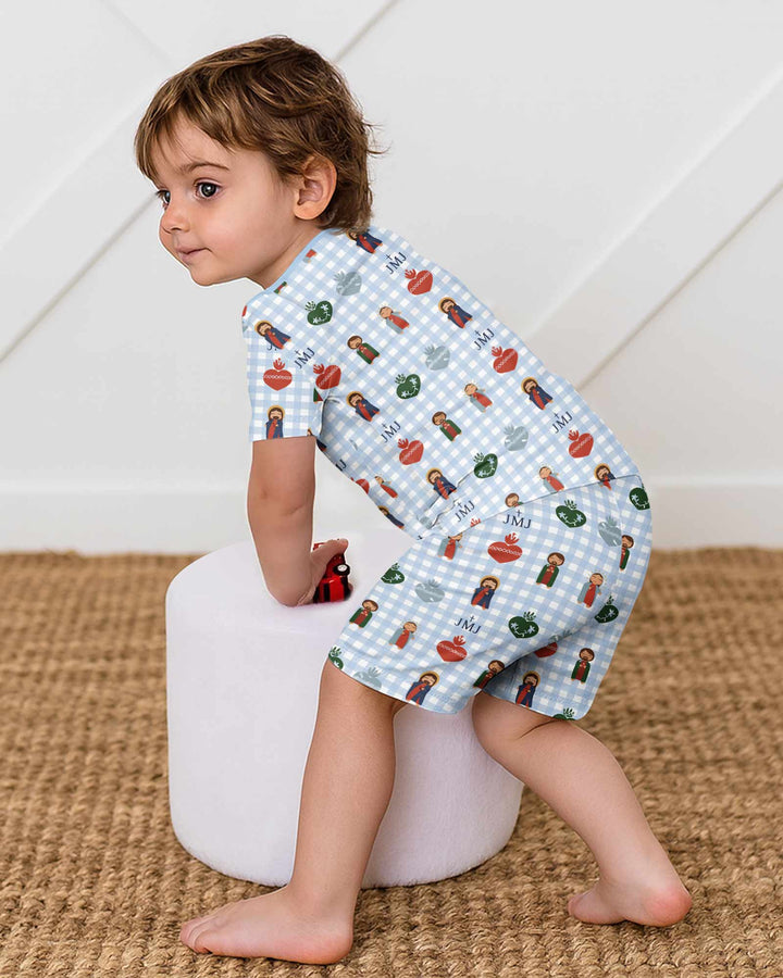 Template Bamboo Two Piece Short Sleeve Shorts Pyjamas Set