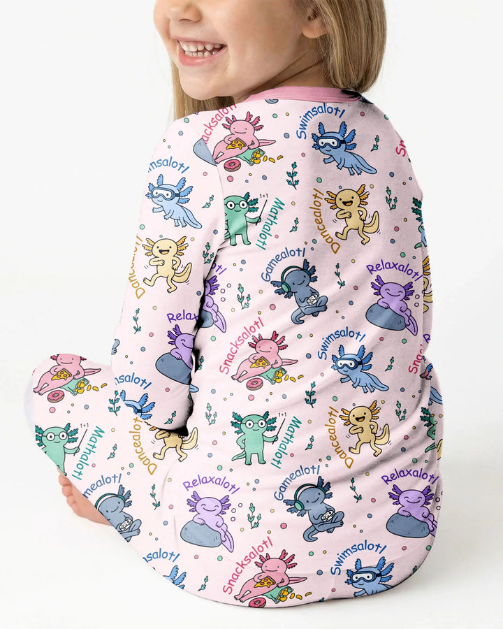 A Lotta Axolotls Bamboo Two Piece Long Sleeve Pajama Set