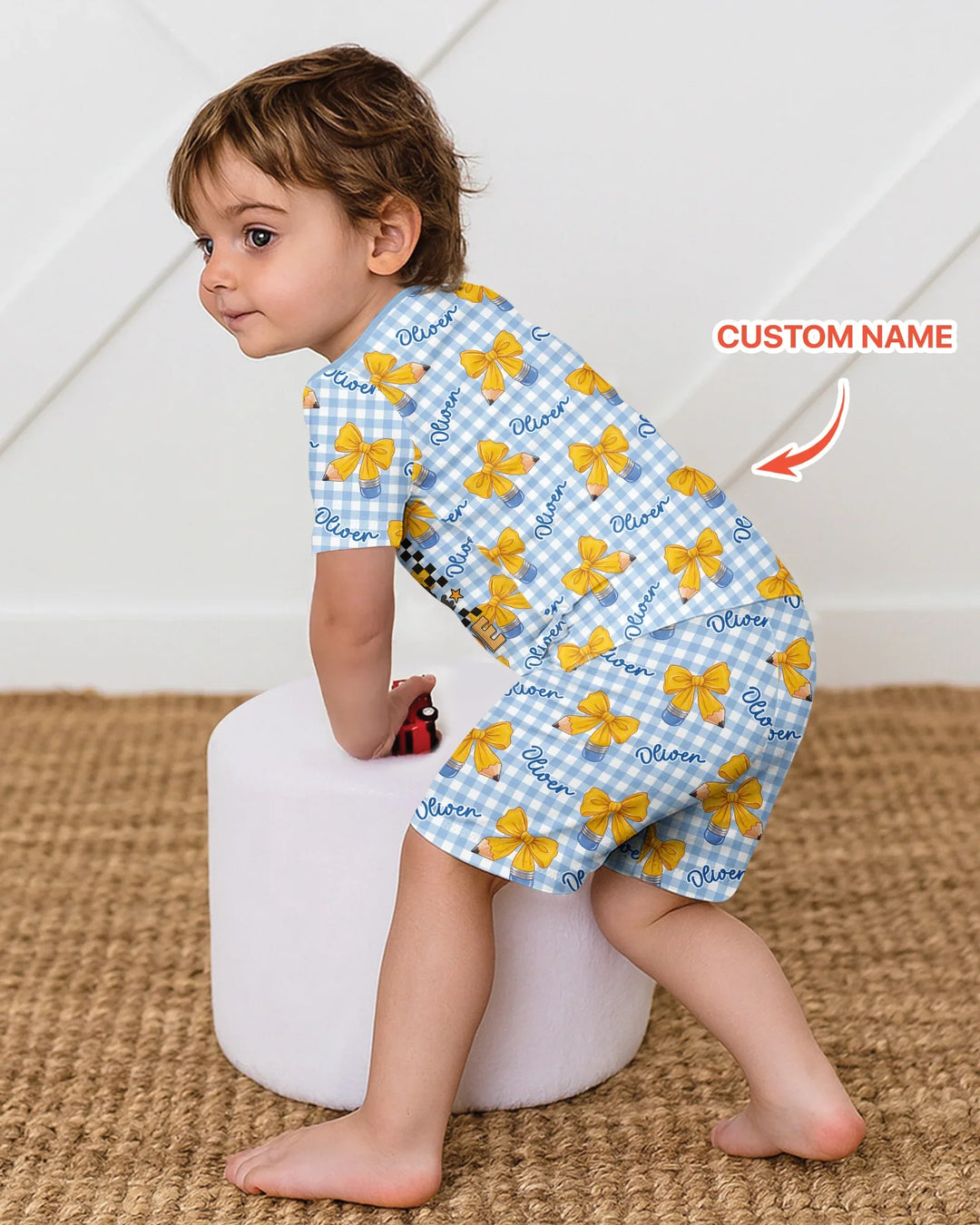 Coquette Back To School Bamboo Two Piece Short Sleeve Shorts Pajama Set