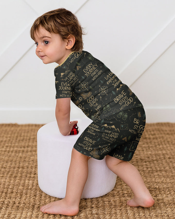 Template Bamboo Two Piece Short Sleeve Shorts Pyjamas Set