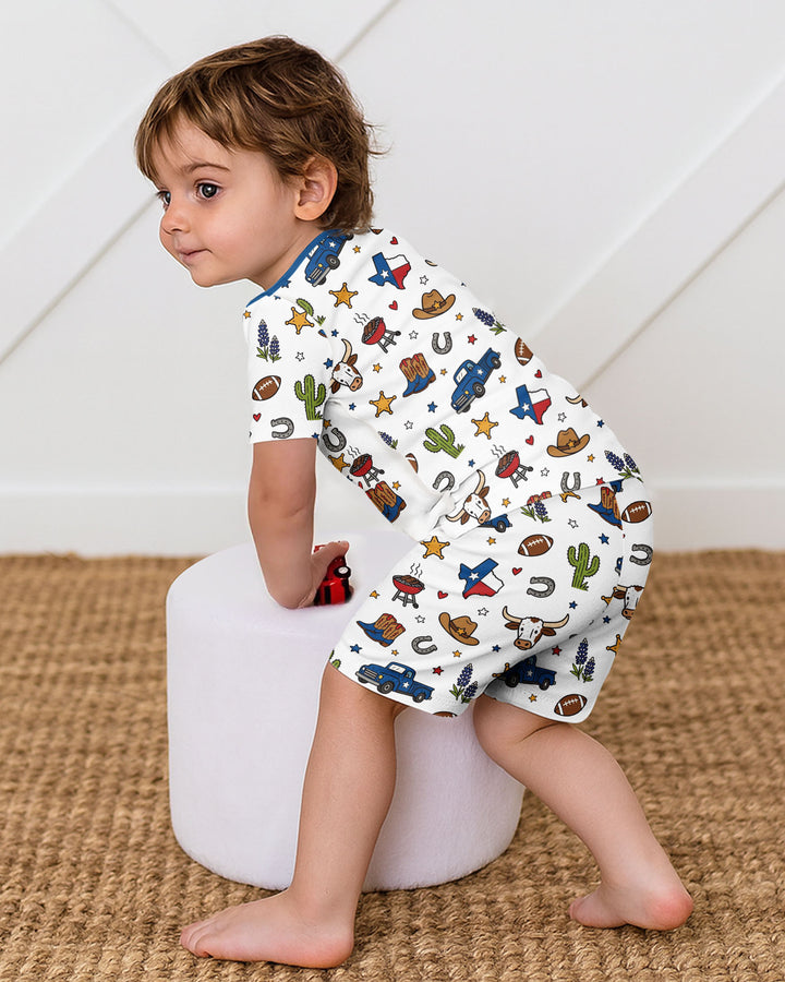 Template Bamboo Two Piece Short Sleeve Shorts Pyjamas Set