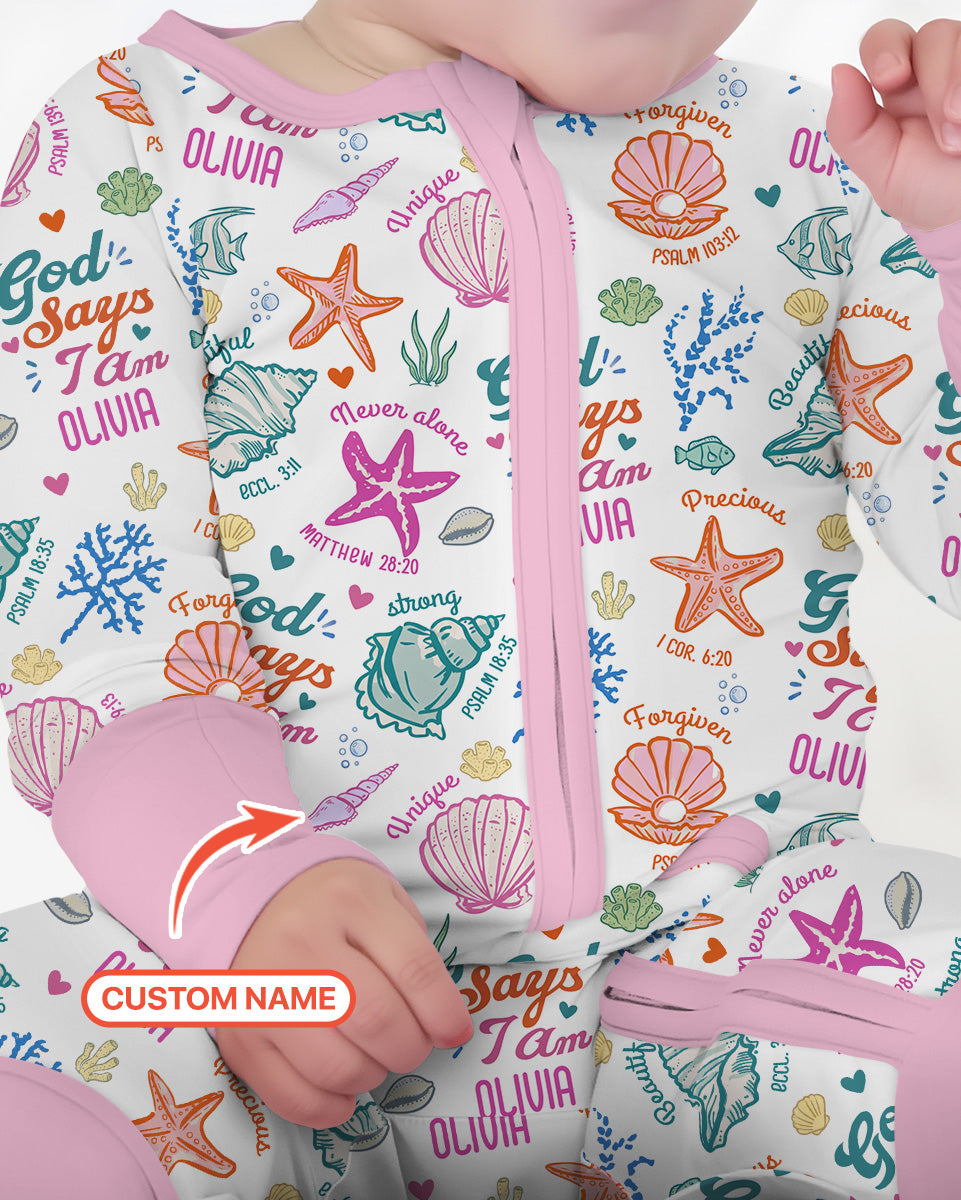 Coastal God Says I Am Custom Name Bamboo Convertible Zippy
