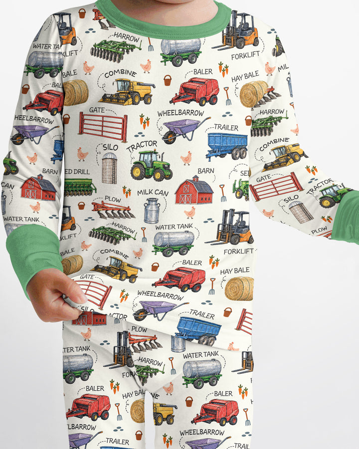 Little Farmer Bamboo Two Piece Long Sleeve Pajama Set