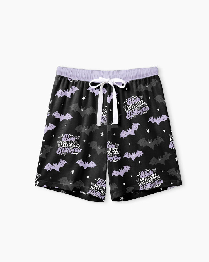 Halloween Butterflies Bamboo Women Short Sleeve Short Pajama Set