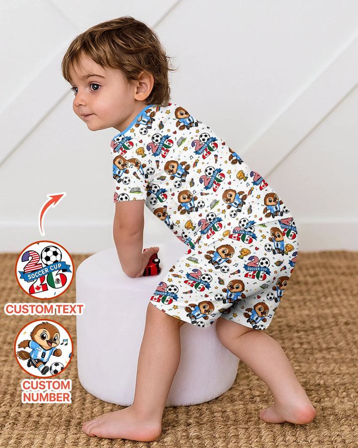 We Are The Champions Soccer Cup 2026 Bamboo Two Piece Short Sleeve Shorts Pajama Set