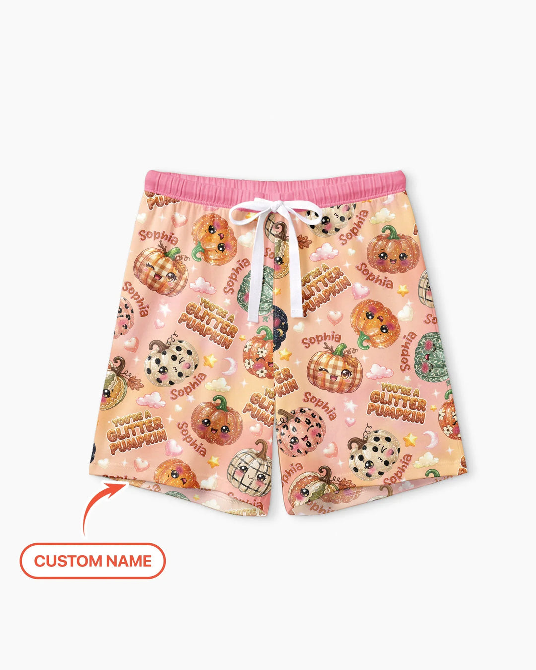 Custom Name You're A Glitter Pumpkin Bamboo Women Short Sleeve Short Pajama Set