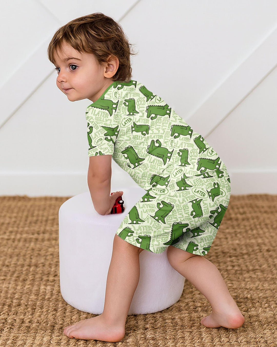 See you later, alligator! Bamboo Two Piece Short Sleeve Shorts Pajama Set